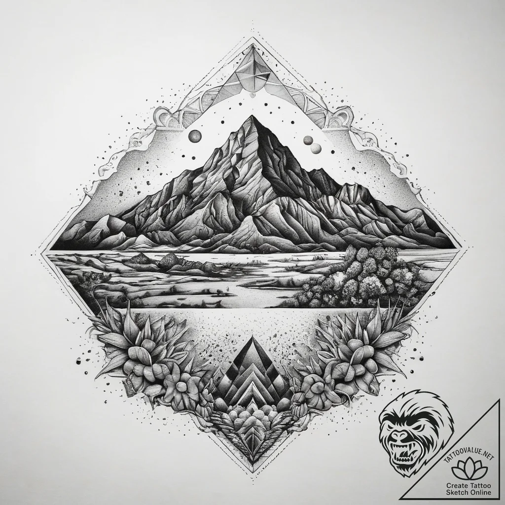 Tattoo sketch desert, artistic tattoo sketch,... - tattoo sketch (№1758292665_0, 19.09.2025 14:37) — tattoovalue.net