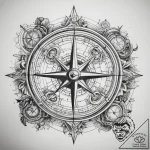 Tattoo sketch old map with a compass, tattoo… – tattoo sketch (№1758293065_0, 19.09.2025 14:44) — tattoovalue.net