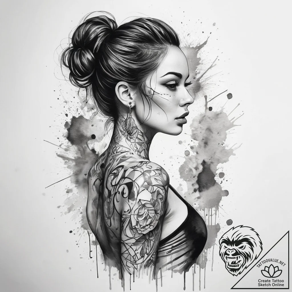 Tattoo sketch unitard with a quote, concept a... - tattoo sketch (№1758294063_0, 19.09.2025 15:01) — tattoovalue.net