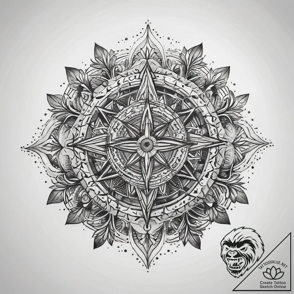 Tattoo sketch blessed spirit, tattoo flash sh... - tattoo sketch (№1758297784_0, 19.09.2025 16:03) — tattoovalue.net