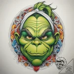Tattoo sketch the grinch face, tattoo drawing… – tattoo sketch (№1758298371_0, 19.09.2025 16:12) — tattoovalue.net