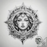 Tattoo sketch cosmic past – tattoo sketch (№1758299153_0, 19.09.2025 16:25) — tattoovalue.net
