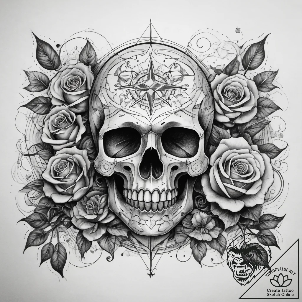 Tattoo sketch cosmic puzzle, ink illustration... - tattoo sketch (№1758299747_0, 19.09.2025 16:35) — tattoovalue.net