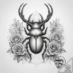 Tattoo sketch stag beetle, concept art for ta… – tattoo sketch (№1758300342_0, 19.09.2025 16:45) — tattoovalue.net