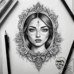 Tattoo sketch vintage mirror tattoo, tattoo s… – tattoo sketch (№1758300931_0, 19.09.2025 16:55) — tattoovalue.net