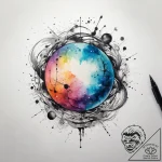 Tattoo sketch cosmic sphere, concept art for… – tattoo sketch (№1758301321_0, 19.09.2025 17:02) — tattoovalue.net