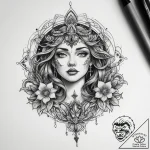 Tattoo sketch mystical core, tattoo flash she… – tattoo sketch (№1758301714_0, 19.09.2025 17:08) — tattoovalue.net