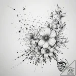 Tattoo sketch constellation with flowers – tattoo sketch (№1758302109_0, 19.09.2025 17:15) — tattoovalue.net