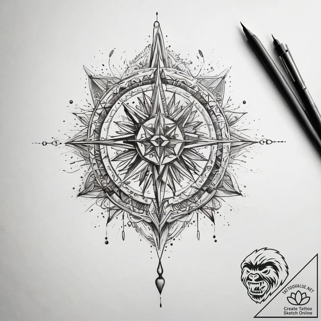 Tattoo sketch blessed being, concept art for... - tattoo sketch (№1758303126_0, 19.09.2025 17:32) — tattoovalue.net