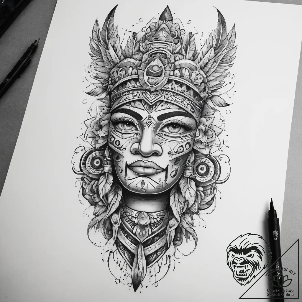 Tattoo sketch totem pole, tattoo drawing outl... - tattoo sketch (№1758303324_0, 19.09.2025 17:35) — tattoovalue.net