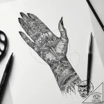 Tattoo sketch hands with a scissors, tattoo d… – tattoo sketch (№1758303522_0, 19.09.2025 17:38) — tattoovalue.net