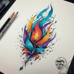 Tattoo sketch flame, tattoo line art, vibrant… – tattoo sketch (№1758304313_0, 19.09.2025 17:51) — tattoovalue.net