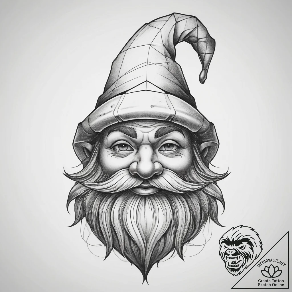 Tattoo sketch gnome, tattoo drawing outline,... - tattoo sketch (№1758305110_0, 19.09.2025 18:05) — tattoovalue.net