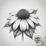 Tattoo sketch echinacea, concept art for tatt… – tattoo sketch (№1758305516_0, 19.09.2025 18:11) — tattoovalue.net