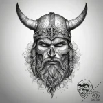 Tattoo sketch viking with a skull, ink illust… – tattoo sketch (№1758306703_0, 19.09.2025 18:31) — tattoovalue.net