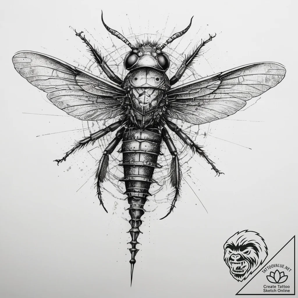 Tattoo sketch antlion, tattoo sketch design,... - tattoo sketch (№1758306905_0, 19.09.2025 18:35) — tattoovalue.net