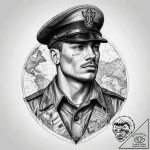 Tattoo sketch soldier with a map, ink illustr… – tattoo sketch (№1758310285_0, 19.09.2025 19:31) — tattoovalue.net