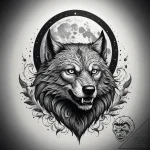 Tattoo sketch werewolf with a moon, ink illus… – tattoo sketch (№1758310482_0, 19.09.2025 19:34) — tattoovalue.net