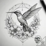 Tattoo sketch hummingbird and flower, tattoo… – tattoo sketch (№1758310677_0, 19.09.2025 19:37) — tattoovalue.net
