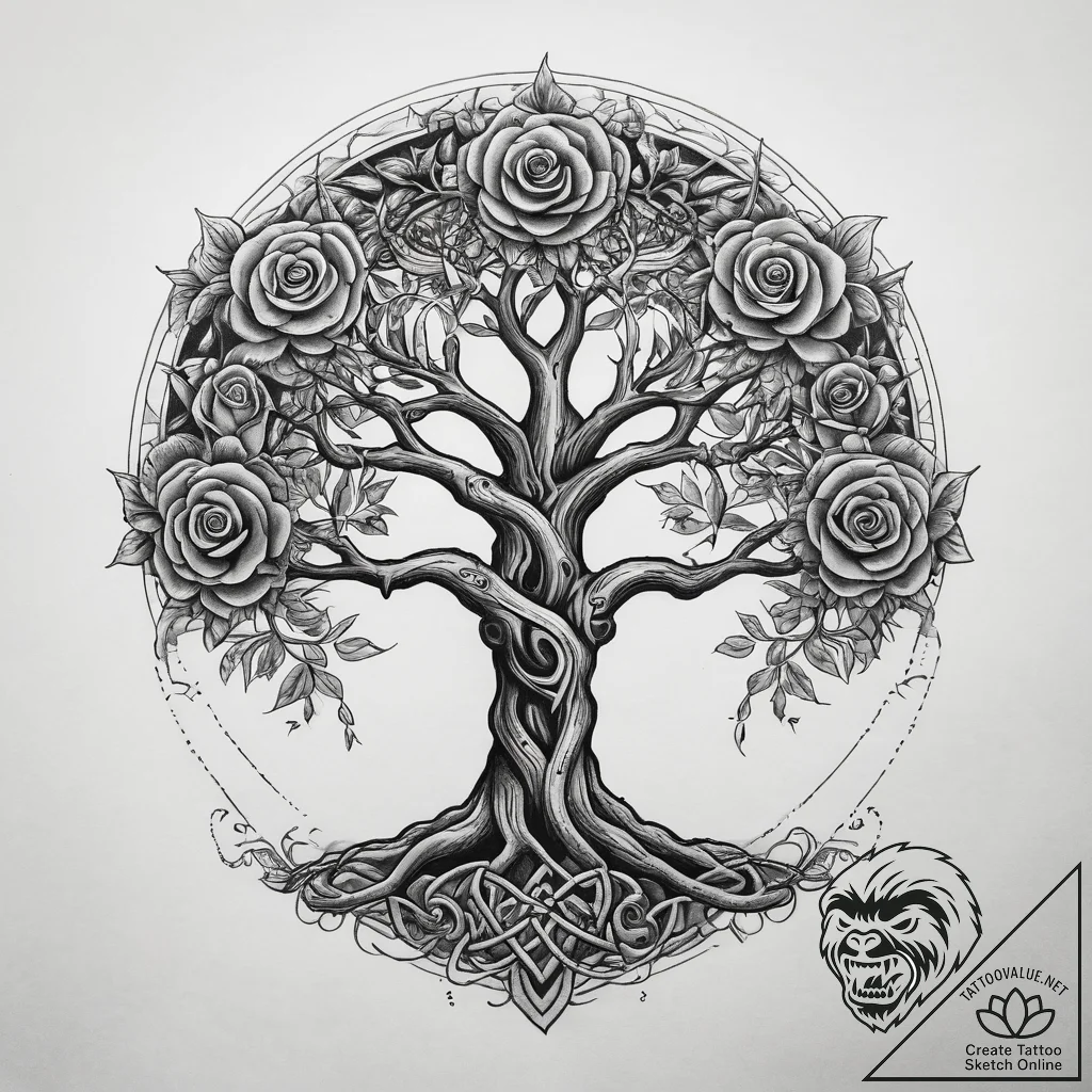 Tattoo sketch celtic tree of life, tattoo fla... - tattoo sketch (№1758310874_0, 19.09.2025 19:41) — tattoovalue.net