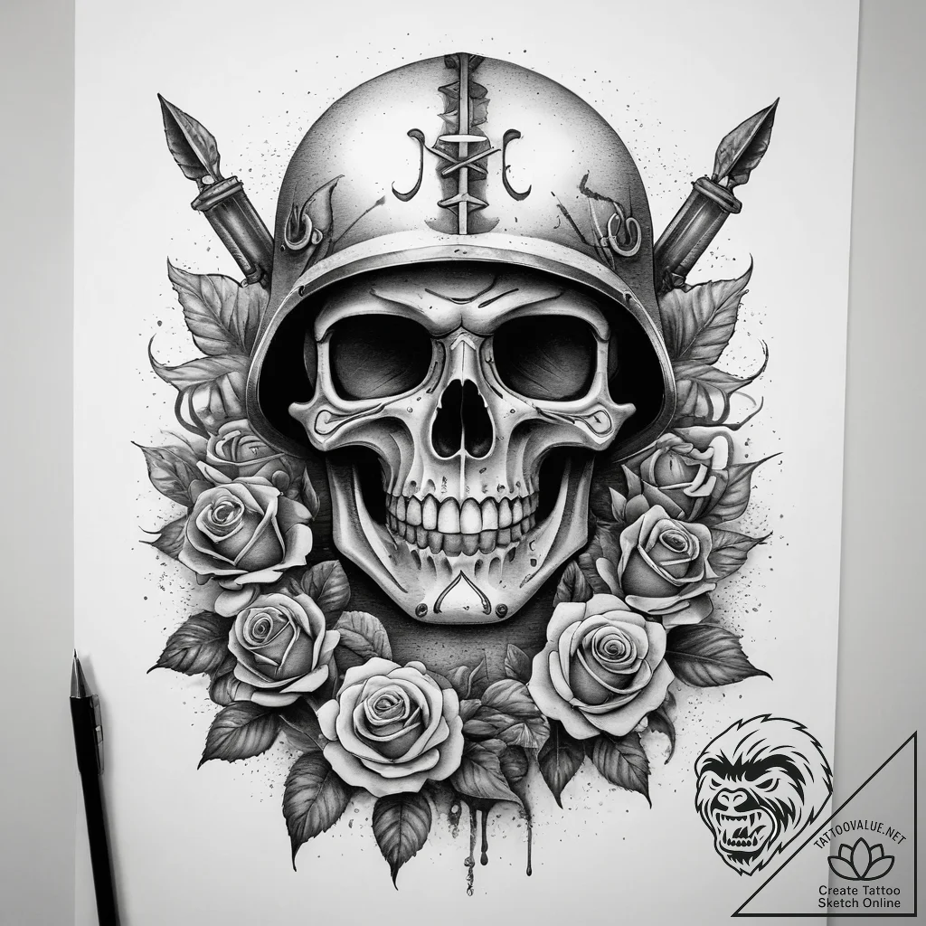 Tattoo sketch soldier with a needle, tattoo f... - tattoo sketch (№1758312270_0, 19.09.2025 20:04) — tattoovalue.net
