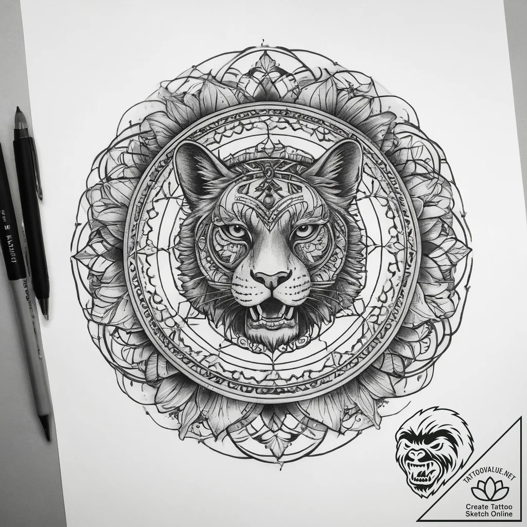 Tattoo sketch circle, tattoo line art, black... - tattoo sketch (№1758312680_0, 19.09.2025 20:11) — tattoovalue.net