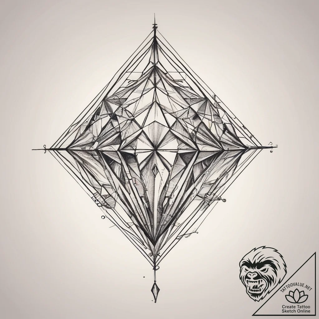 Tattoo sketch diamond tattoo, concept art for... - tattoo sketch (№1758313487_0, 19.09.2025 20:24) — tattoovalue.net