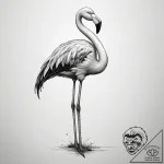 Tattoo sketch puns a flamingo that says “i’m… – tattoo sketch (№1758314472_0, 19.09.2025 20:41) — tattoovalue.net