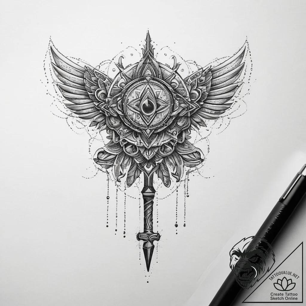 Tattoo sketch key tattoo, artistic tattoo ske... - tattoo sketch (№1758315085_0, 19.09.2025 20:51) — tattoovalue.net