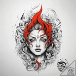 Tattoo sketch fire, tattoo line art, on a cle… – tattoo sketch (№1758316081_0, 19.09.2025 21:08) — tattoovalue.net