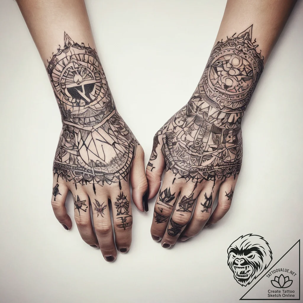 Tattoo sketch hands with a thread, tattoo ske... - tattoo sketch (№1758371641_0, 20.09.2025 12:34) — tattoovalue.net