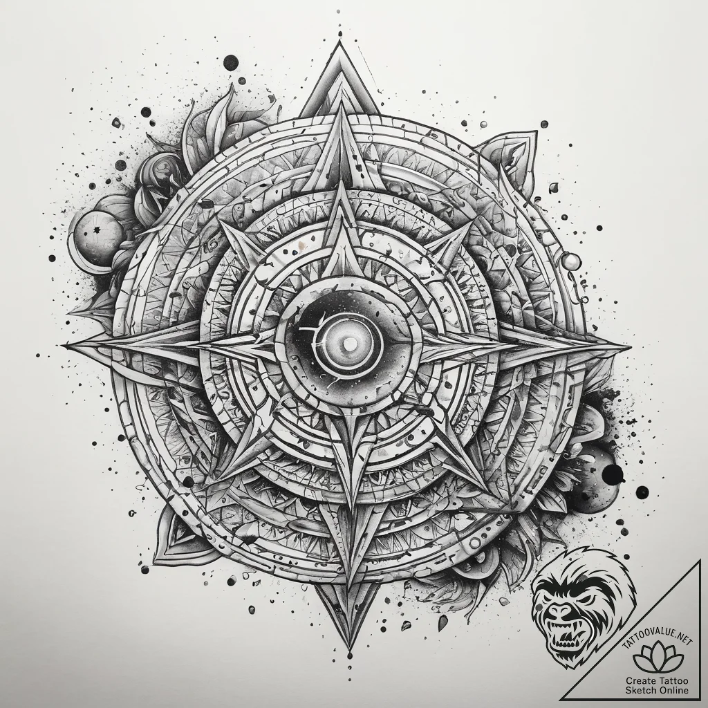 Tattoo sketch cosmic lore, concept art for ta... - tattoo sketch (№1758372430_0, 20.09.2025 12:47) — tattoovalue.net
