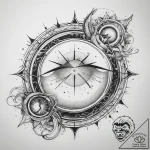Tattoo sketch узор в виде солнечного затмения… – tattoo sketch (№1758374021_0, 20.09.2025 13:13) — tattoovalue.net