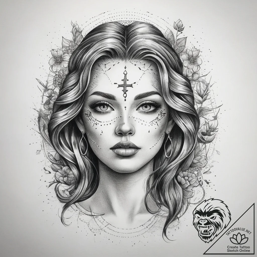 Tattoo sketch divine self, artistic tattoo sk... - tattoo sketch (№1758379955_0, 20.09.2025 14:52) — tattoovalue.net