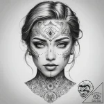 Tattoo sketch узор в виде лица – tattoo sketch (№1758380542_0, 20.09.2025 15:02) — tattoovalue.net