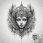 Tattoo sketch sacred representation, ink illu… – tattoo sketch (№1758380741_0, 20.09.2025 15:05) — tattoovalue.net