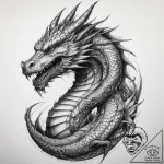 Tattoo sketch martial arts stylized dragon, c… – tattoo sketch (№1758381721_0, 20.09.2025 15:22) — tattoovalue.net