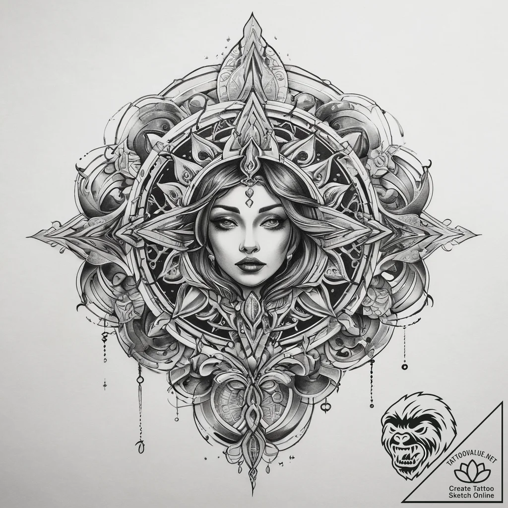 Tattoo sketch cosmic ground, concept art for... - tattoo sketch (№1758381919_0, 20.09.2025 15:25) — tattoovalue.net