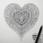 Tattoo sketch gamer pixelated heart, artistic… – tattoo sketch (№1758382314_0, 20.09.2025 15:31) — tattoovalue.net