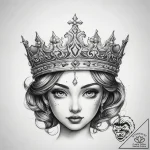 Tattoo sketch princess crown – tattoo sketch (№1758382706_0, 20.09.2025 15:38) — tattoovalue.net