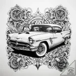 Tattoo sketch rockabilly hot rod car, tattoo… – tattoo sketch (№1758383313_0, 20.09.2025 15:48) — tattoovalue.net