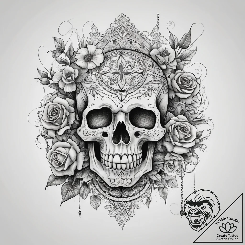 Tattoo sketch slavic embroidery pattern with... - tattoo sketch (№1758383511_0, 20.09.2025 15:51) — tattoovalue.net
