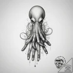 Tattoo sketch hands with a squid, ink illustr… – tattoo sketch (№1758384102_0, 20.09.2025 16:01) — tattoovalue.net