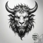 Tattoo sketch minotaur – tattoo sketch (№1758385288_0, 20.09.2025 16:21) — tattoovalue.net