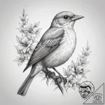 Tattoo sketch puns a nightingale that says “i… – tattoo sketch (№1758385884_0, 20.09.2025 16:31) — tattoovalue.net