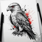 Tattoo sketch hawk, tattoo sketch design, tra… – tattoo sketch (№1758386081_0, 20.09.2025 16:34) — tattoovalue.net