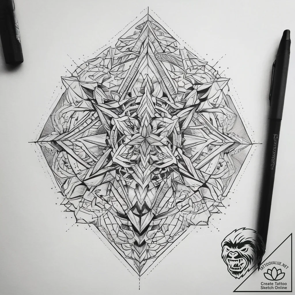 Tattoo sketch geometric picture - tattoo sketch (№1758388070_0, 20.09.2025 17:07) — tattoovalue.net