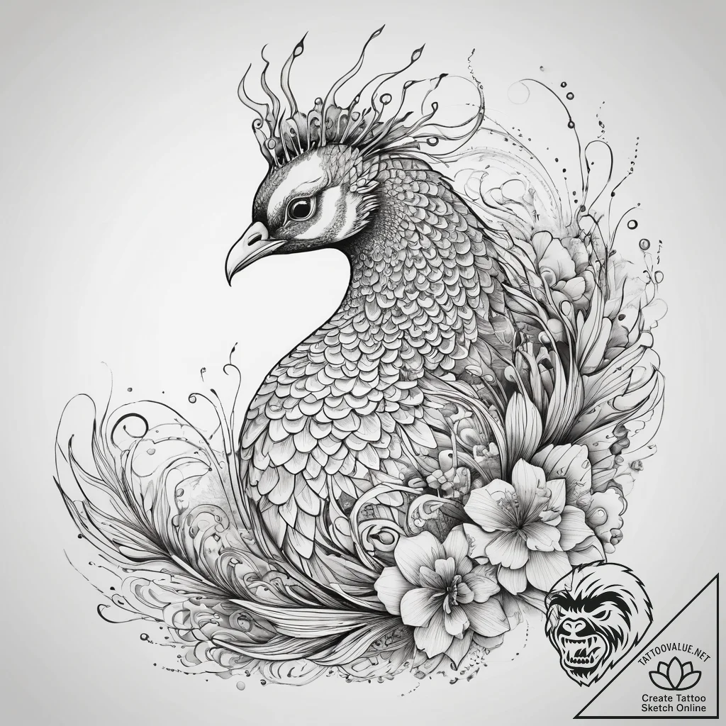 Tattoo sketch peacock tattoo, tattoo flash sh... - tattoo sketch (№1758389054_0, 20.09.2025 17:24) — tattoovalue.net