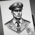 Tattoo sketch soldier with a document, tattoo… – tattoo sketch (№1758390040_0, 20.09.2025 17:40) — tattoovalue.net
