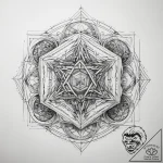 Tattoo sketch metatron’s cube with geometric… – tattoo sketch (№1758391811_0, 20.09.2025 18:10) — tattoovalue.net